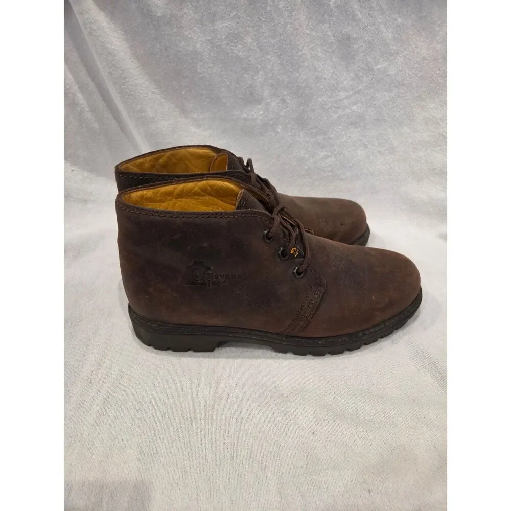 Vintage Havana Joe Brown Leather Chukka Boots Lug Sole Mens 9.5 Panama Jack
